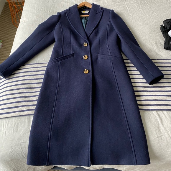 Boden Wool Blend Tailored Coat in Navy 6 - Picture 6 of 10